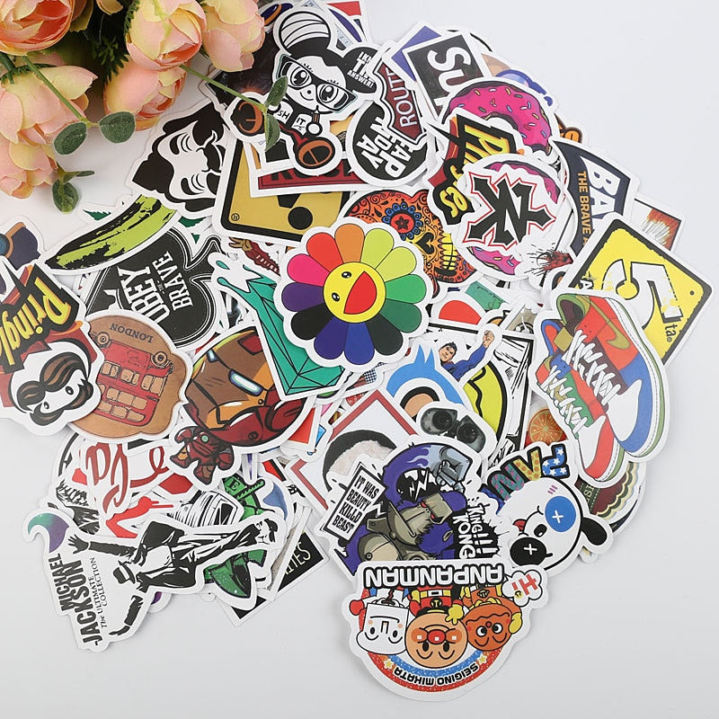 50 pcs Mixed Cartoon Cute Toy Stickers for Car Styling Bike Motorcycle Phone Laptop Travel Luggage Cool Funny Sticker Bomb Decal